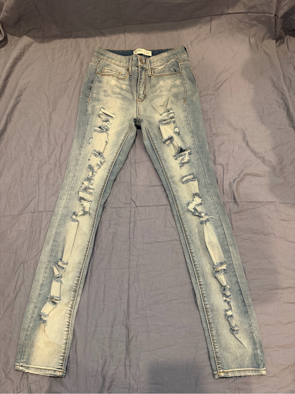 Mudd FLX Distressed Skinny Jeans Size 5 Low Rise Y2K